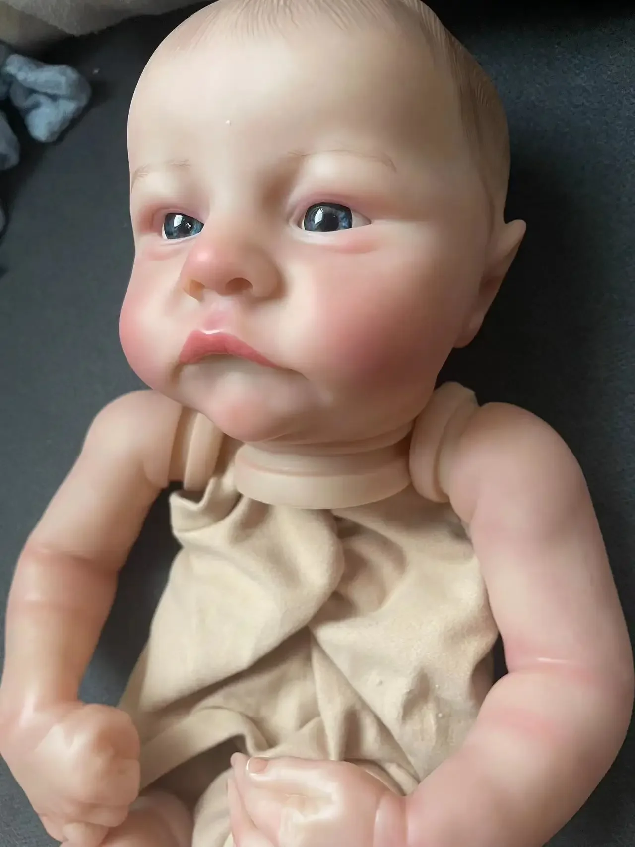 19 بوصة ليفي مستيقظا نابض بالحياة تولد من جديد دمية أطقم طبقات متعددة اللوحة ثلاثية الأبعاد أجزاء دمية الجلد الأوردة المرئية مع رسم الشعر باليد