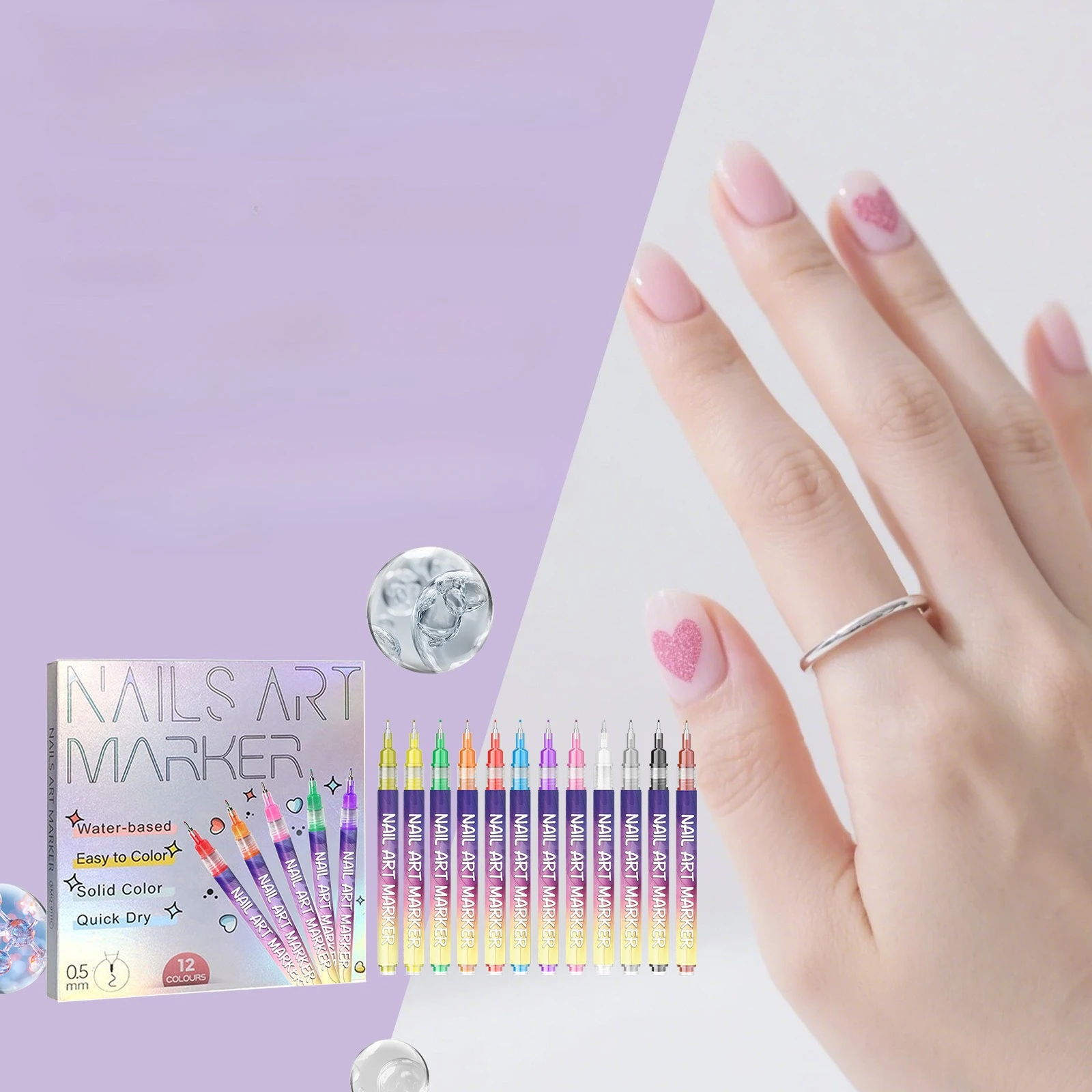 

Многоцветная ручка для дизайна ногтей, инструмент для рисования своими руками, простая в использовании дизайнерская кисть для украшения кончиков ногтей, салон и домашний маникюр