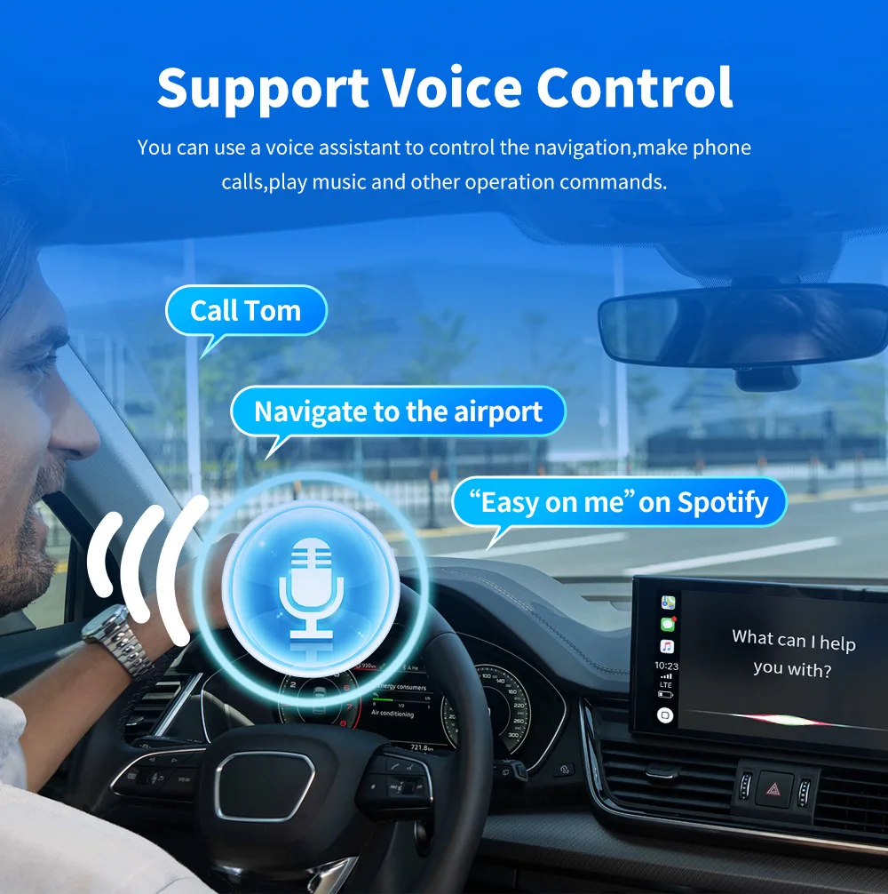 محول تلقائي صغير CarPlay Android من Universal - قم بتوصيل وتشغيل USB دونجل لشركة فولكس فاجن/تويوتا/فورد/بنز/نيسان/هوندا/BMW - Auto Co #4