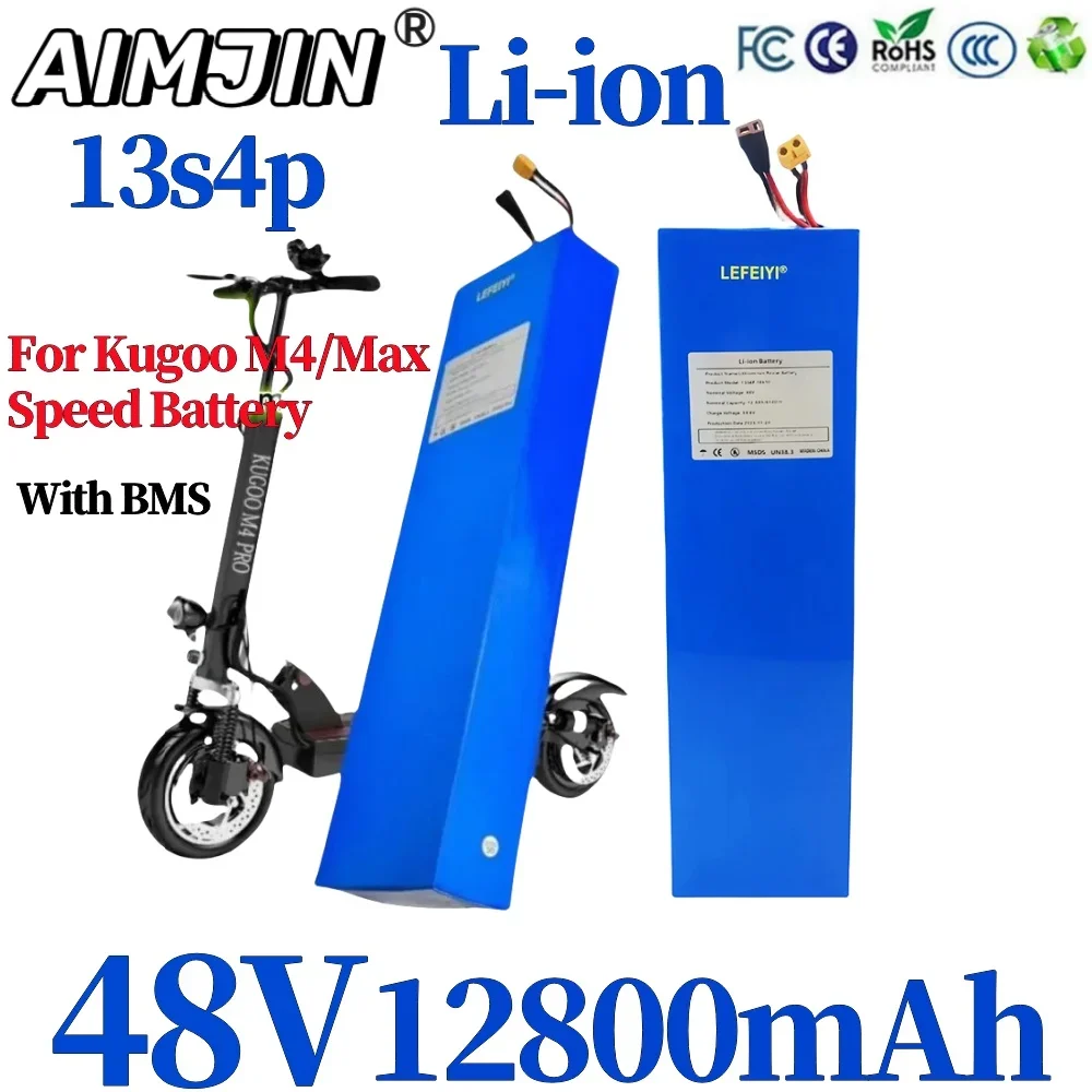 

13S4P 18650 For Kugoo M4/M4Pro/MaxSpeed 48V 12800mAh Lithium ion battery pack electric scooter BMS board battery pack