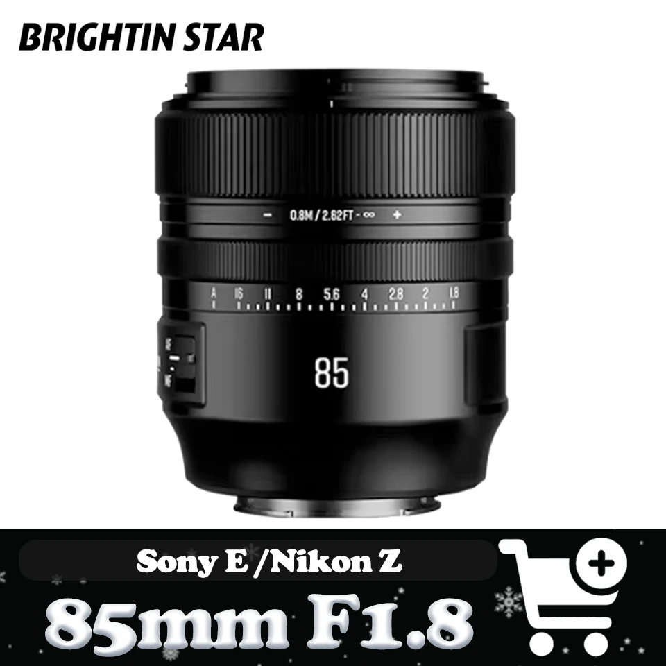 

Brightin Star AF 85mm F1.8 Full Frame Portrait Lens Large Aperture Auto Focus Prime Lens for Sony A7III Nikon ZFC