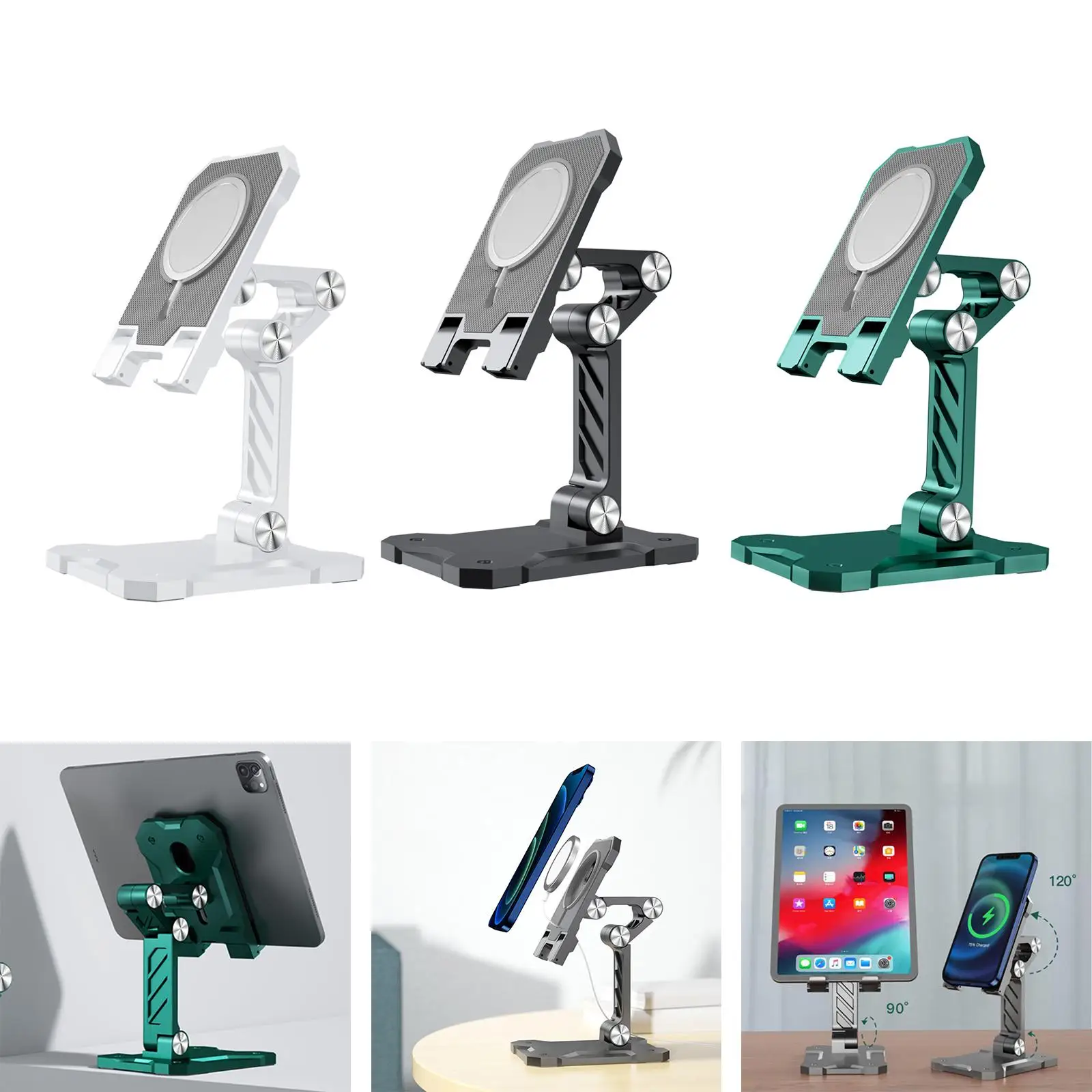 Tafeloplaadstandaard Desktop - Standaard Opvouwbaar DraadloosVerstelbaar voor meerdere apparaten