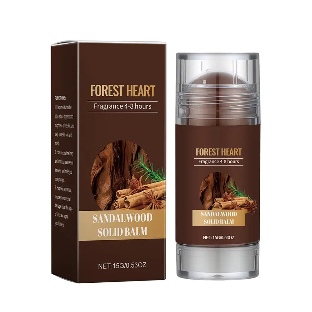 15g Sandalwood Perfume Solid Balm Woody Light Perfume Long Lasting Charming Attraction Natural Fragrance Deodorant Solid Stick