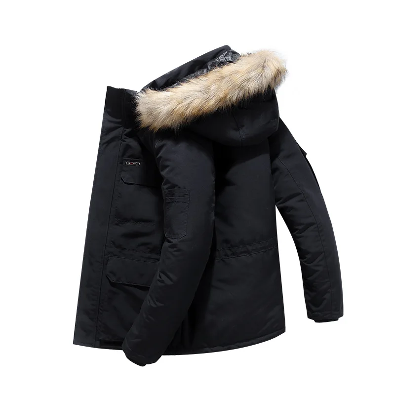 

Outdoor Outerwear Fleece Winter Fur Hooded Parkas Windproof Coats Thickened -30 Degree Keep Warm Men Duck Down Snow Jacket