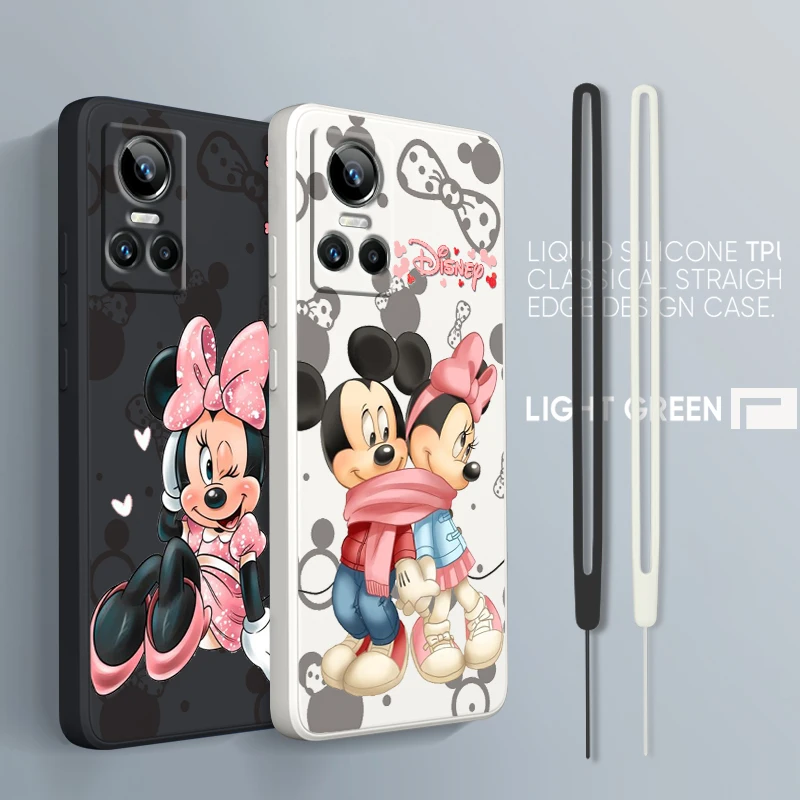 Anime Mickey Minnie For OPPO Realme GT Neo 3 2 Master 8 9 Narzo 50A 50i Reno 7 Silicone Soft Liquid Rope Phone Case Cover