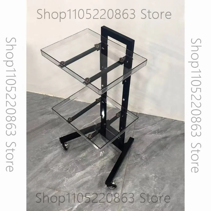 Hair salon special foldable beauty salon cart perm and dyeing cart simple stainless steel acrylic anti-dyeing cream tool cart