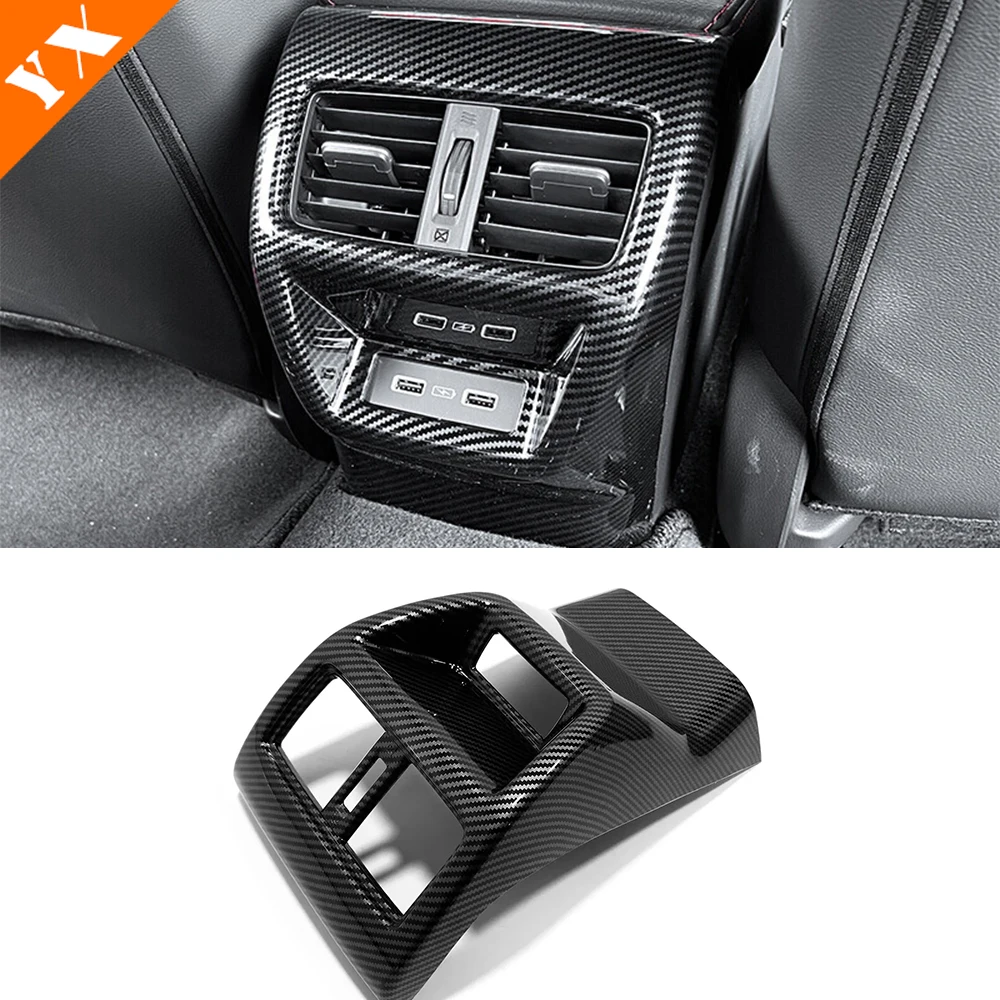 For Honda 11th Civic Accessories 2022-2023 Carbon Silver Red Car Rear Armrest Air Conditioner Outlet Rear Kicks Sticker frame