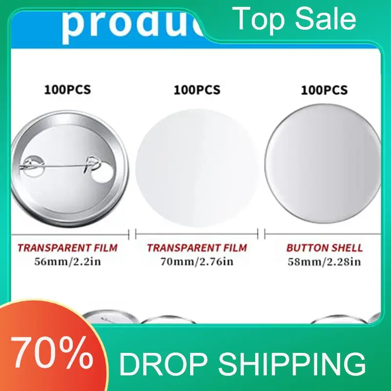 

AT03 Top 100 Sets Blank Button Making Supplies Round Button Parts Supply As Shown For Button Maker Machine Round Badge Pin Butto