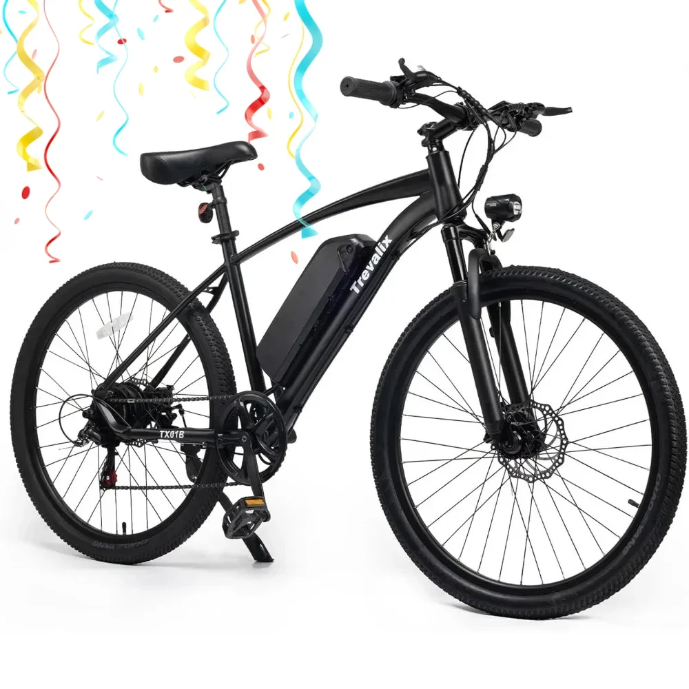 

Электрический горный велосипед Trevalix для взрослых: двигатель 500 Вт, датчик каденса/торк-сенсор, запас хода 50/74 мили, скорость 20 миль/ч, аккумулятор 10,4 Ач