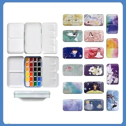 12 Constellations Watercolor Palette Paint Iron Tin Box Empty Paint Palette With Lid For Painting Art Supplies