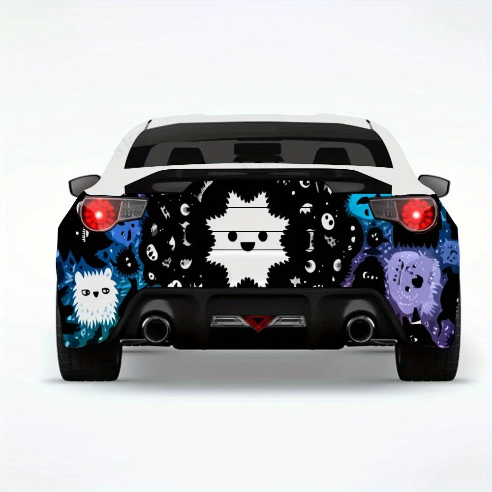

Милый мультфильм, виниловая наклейка на заднюю часть автомобиля, водонепроницаемые самоклеящиеся виниловые наклейки для хвоста и бампера автомобиля, украшение Protecti