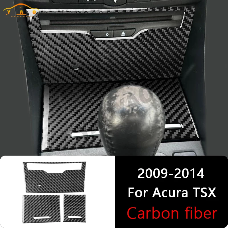 

Real Carbon Fiber Sticker Center Control Ashtray Storage Panel Cover Car Accessories Interior Decorative For Acura TSX 2009-2014