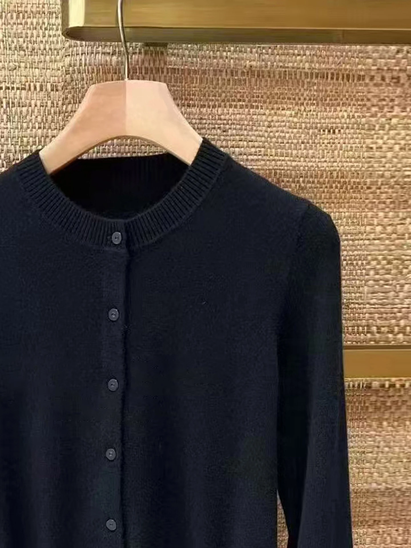 S Home Nan You Cardigan aperto con finiture in pizzo lavorato a maglia casual da donna di fascia alta Top versatile da indossare ogni giorno Comodo medio morbido