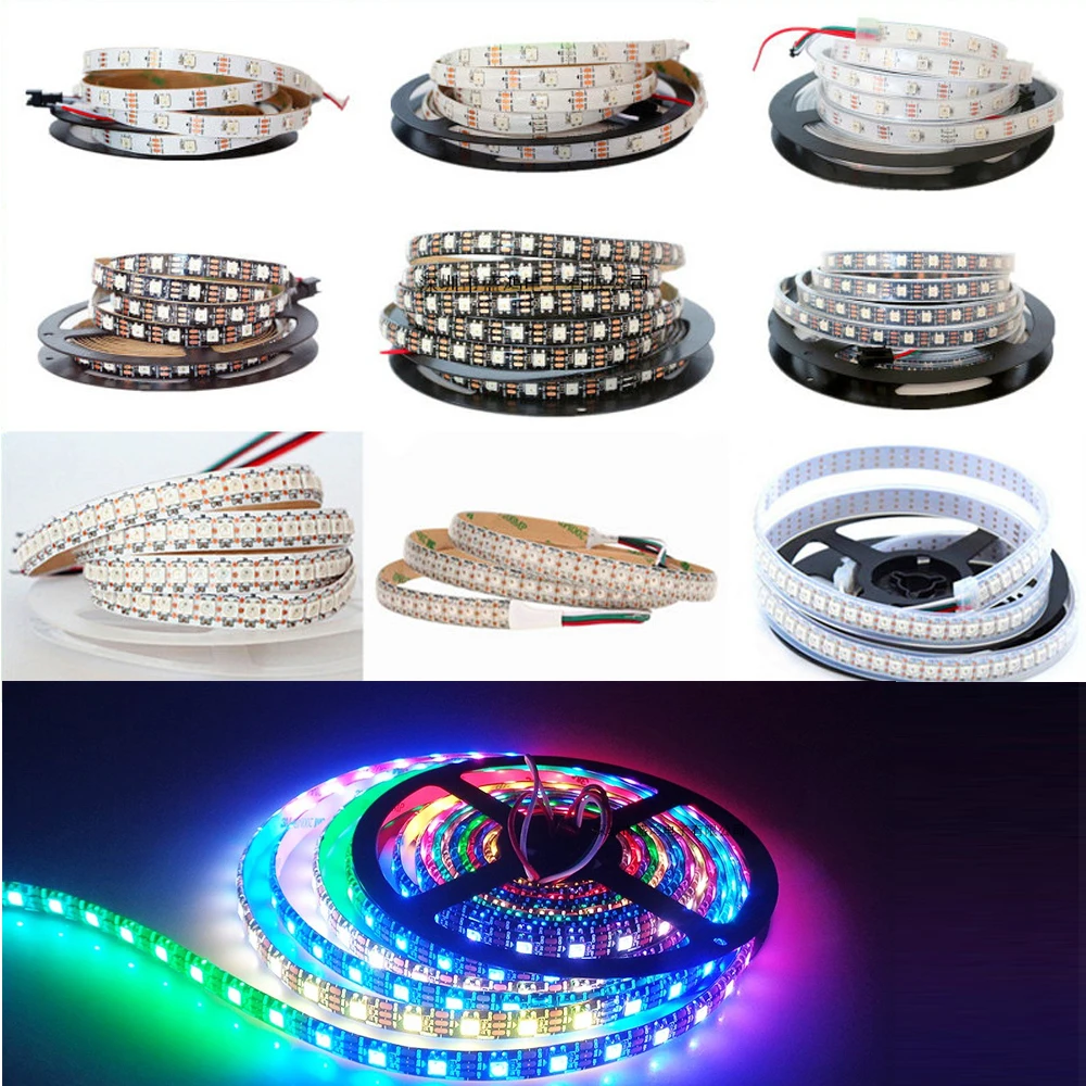 WS2812B WS2812 Led Strip,Individually Addressable Smart RGBIC RGB Led Strip,Bluetooth app control USB DC5V