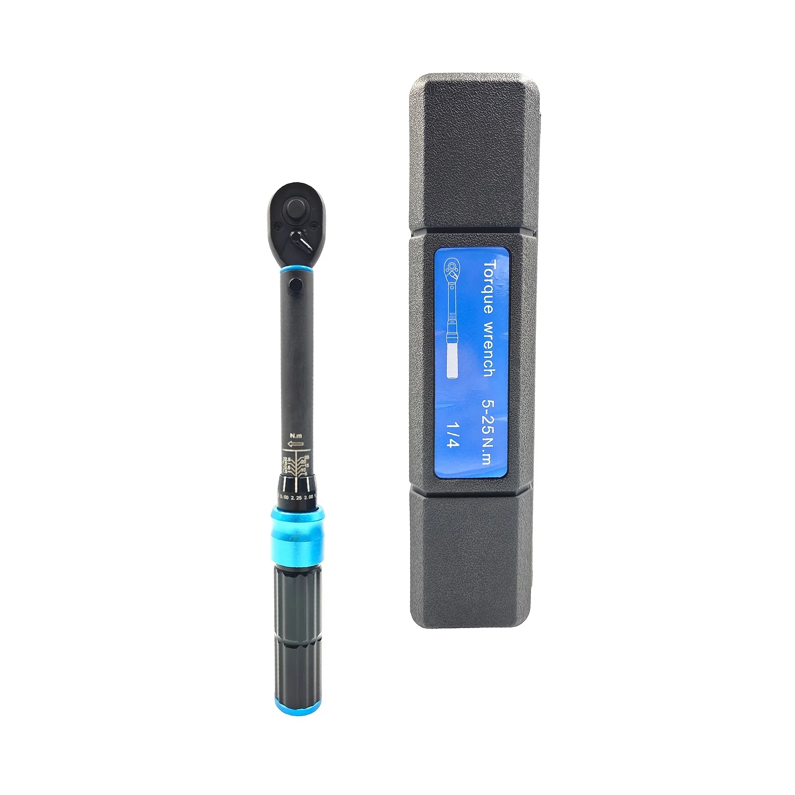1/4' Drive 72-Tooth Dual-Direction Torque Wrench, 5-25 Nm/ 44-221 In-Lb Precision Click Tool for Mechanics & Bicycle Maintenance