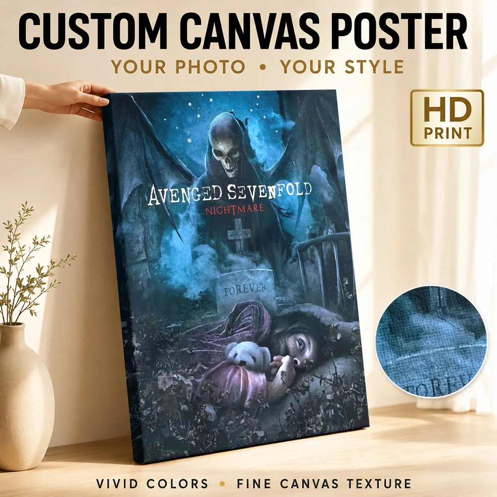 Avenged Sevenfold Nightmare Album Art Canvas Painting Poster Custom Photo Retro Music Wall Art for Bedroom Decor Ready to Hang