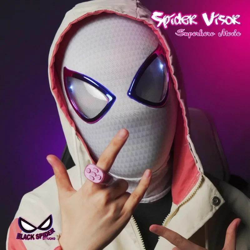 mascara spiderman spiderman mask eyes movable Miles Gwen headdress mask 1:1 remote control toy role playing costume props gift