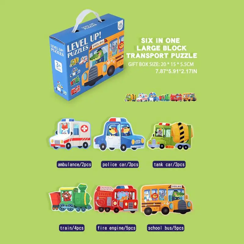 Papierowe puzzle dla dzieci Kreskówka ruch/dinozaur Gra planszowa Puzzle dla dzieci Przedszkole Zajęcia edukacyjne dla ulepszonych funkcji poznawczych