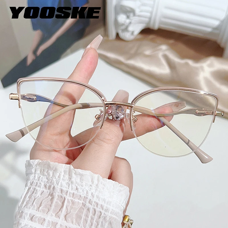 Unique Luxury Design Blue Light Blocking Glasses New Pattern Women Cat Eye Computer Fake Transparent Optical Clear Eyeglasses