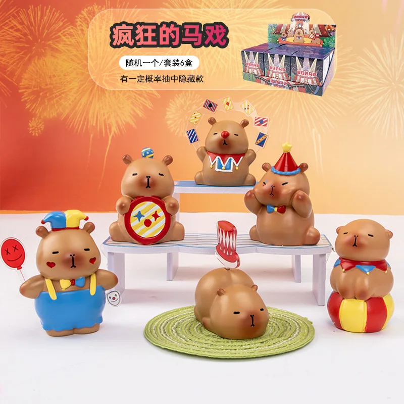 

Cartoon Creative Capybara Crazy Circus Blind Box Trendy Play Cute Dolphin Doll Desktop Ornament Mysterious Surprise Gifts