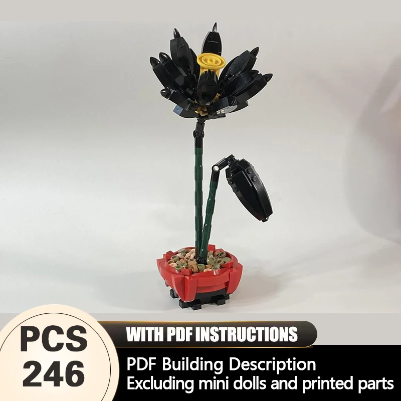 

Creators Plant Series Model MOC Building Bricks Black Flowers Modular Technology Gifts Holiday Assemble Children Toys Suit