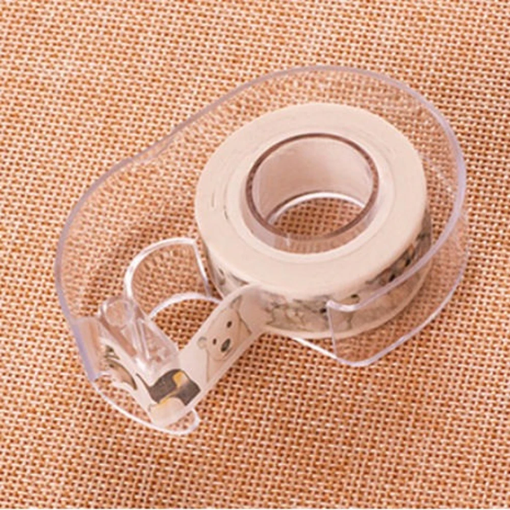 2팩 와시 테이프 디스펜서 및 커터, 저널링 및 스크랩북용 투명 플라스틱 테이프 홀더