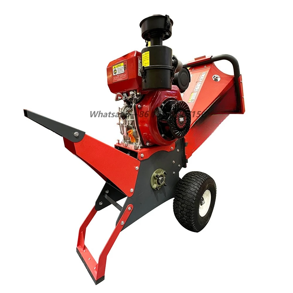 Petrol Tree Chipper Shredder 7HP Wood Grinder Machine Portable Branch Crusher for Forestry and Garden Maintenance
