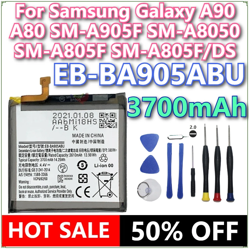 

Brand New EB-BA905ABU 3700mAh Battery For Samsung Galaxy A90 A80 SM-A905F SM-A8050 SM-A805F SM-A805F/DS Batteries