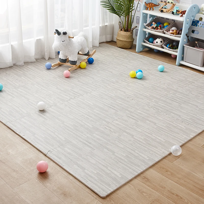 Wood Grain Foam Floor Mat Stitching Climbing Pad Drop-Resistant Dormitory Bedroom Large Area Tatami Household Flooring Mat