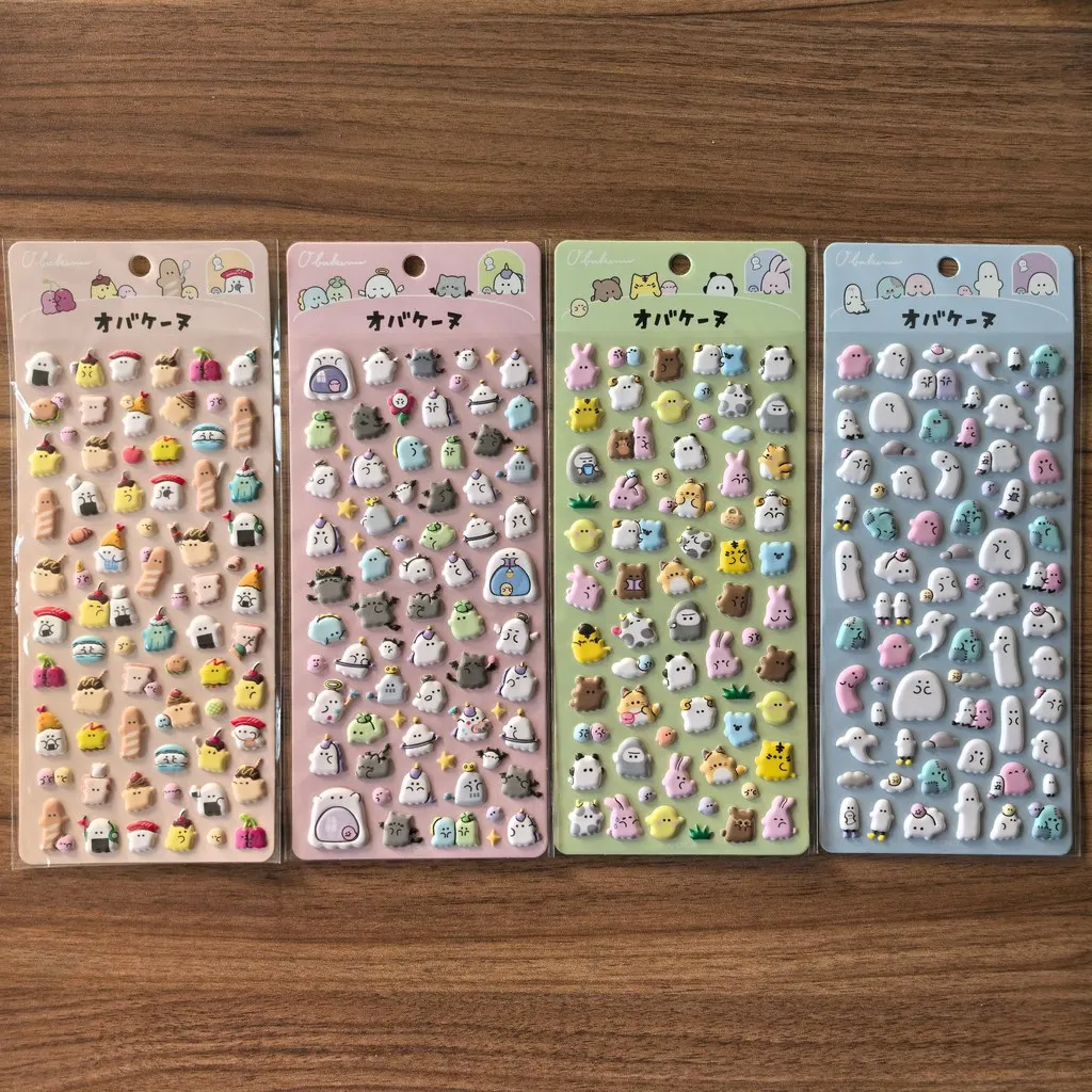 Obakeinu Cute Mini Stickers (4 Sheets) - Adorable Cartoon Figure Decor for Planners Gift Decoration BulingBulingStickers Store