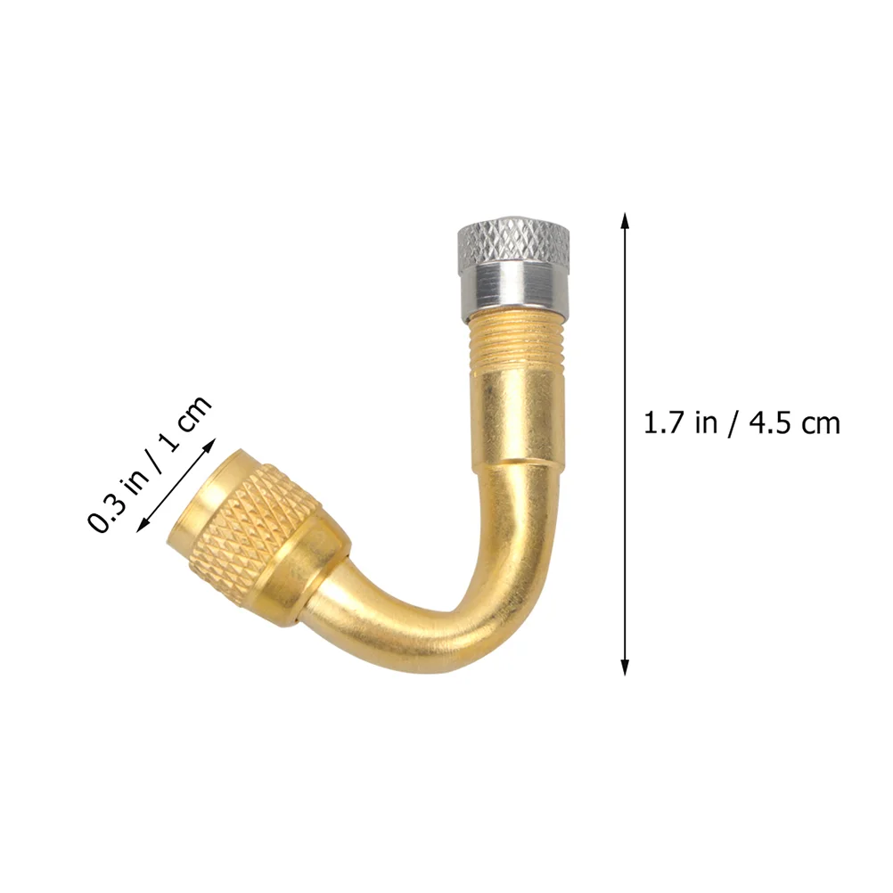 2 Pcs Inflatable Nozzle Rod Tire Valve Stem Extender Extension Adapter 45 Degree Copper for Cars