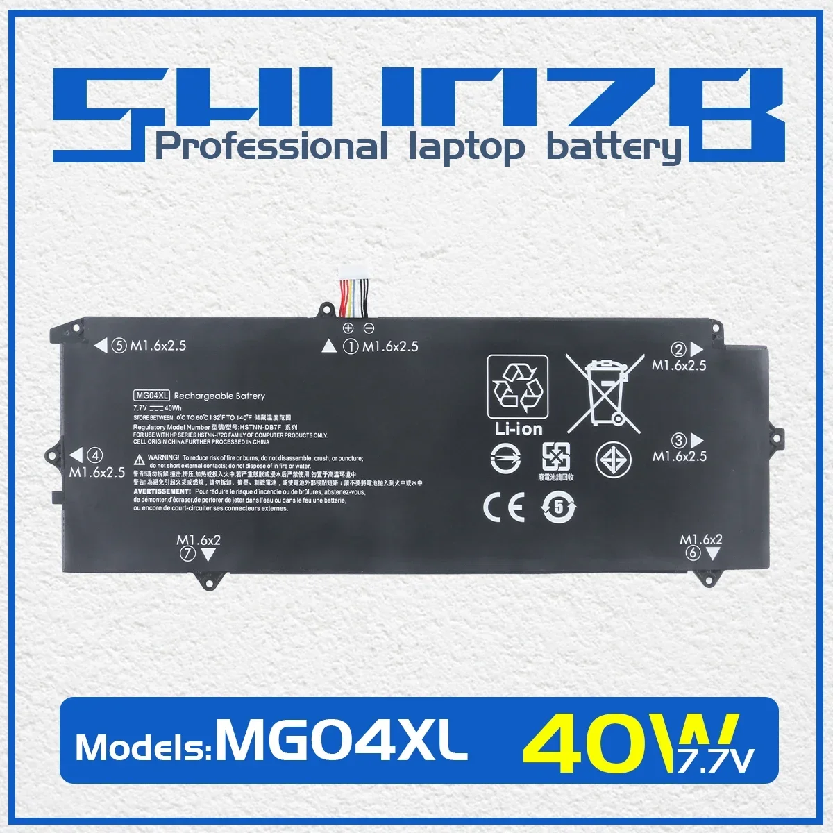 

SHUOZB MG04XL Laptop Battery For HP Elite X2 1012 G1 Series MG04 812205-001 812060-2C1 812060-2B1 812148-855 HSTNN-DB7F 7.7V