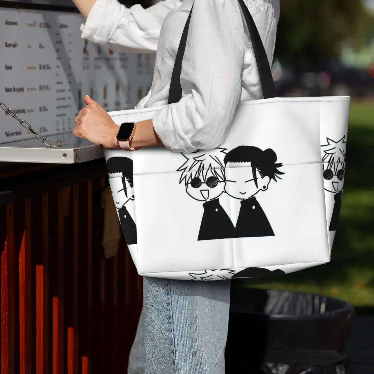 

Gojo Satoru And Geto Suguru Beach Tote Bag Sport Gym Yoga Duffle Large Tote Bag Women Travel Bag Fitness bag