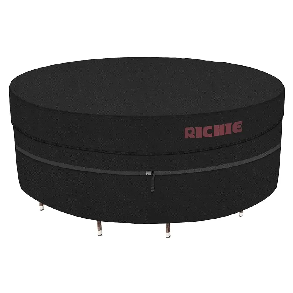 Waterproof Round Patio Furniture Covers - 600D UV Resistant & Anti-Fading, All Weather Outdoor Table and Chairs Set Cover (6