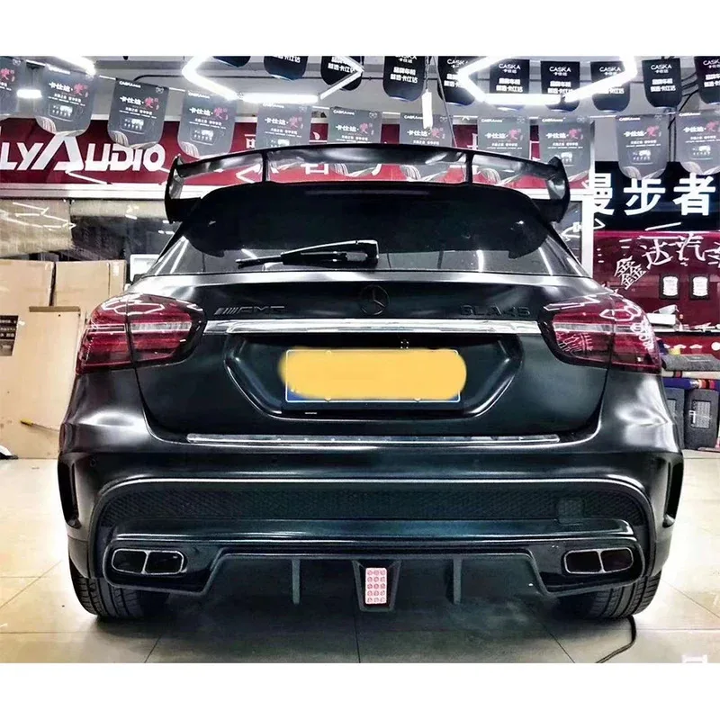 For Mercedes Benz GLA Class X156 GLA45 2016-2019 Carbon Fiber Car Rear Bumper Diffuser Rear Splitters Spoiler Back lip body kit