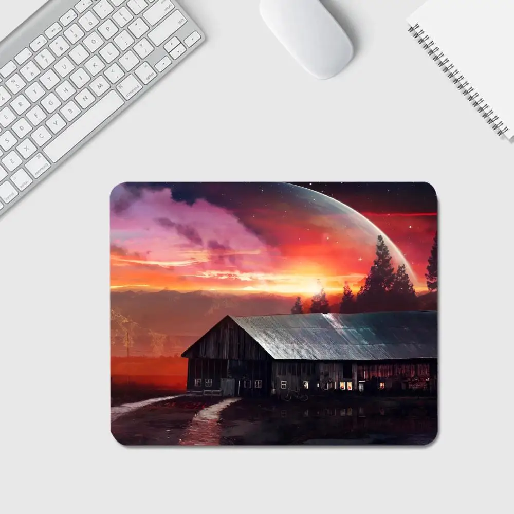 Colorful Aurora Mouse Pad Anime Game Mouse Pad High Quality Small Desk Pad Rubber Laptop Desk Pad