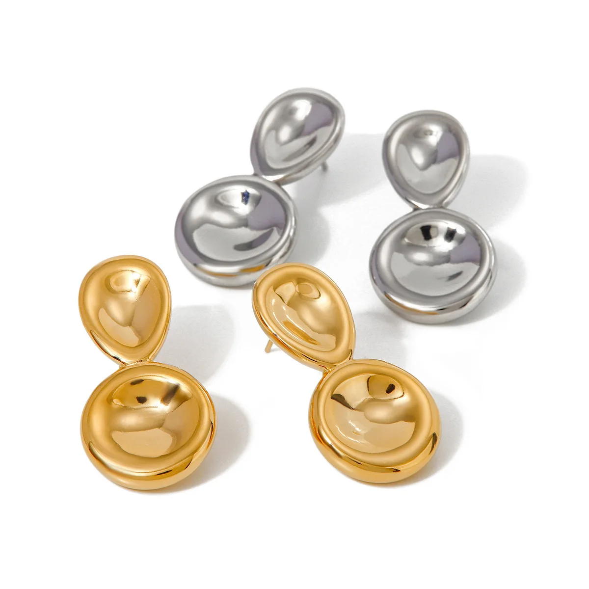 

Stainless Steel PVD 18K Gold Plated Tarnish Waterproof Rugged Beads Drop Earrings For Woman Jewelry Wholesale INS