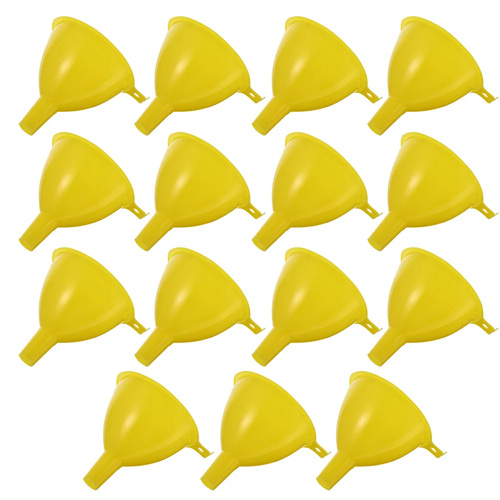 

15pcs Laboratory Funnel 60Mm Yellow Plastic Short Stem For Liquid Transfer Small Bottles Filling Scientific Experiment