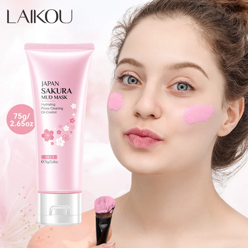 LAIKOU Sakura Facial Masks Mud Clay Face Mask skincare Moisturizing Nourishing Blackhead Removal Beauty Face Skin Care Products