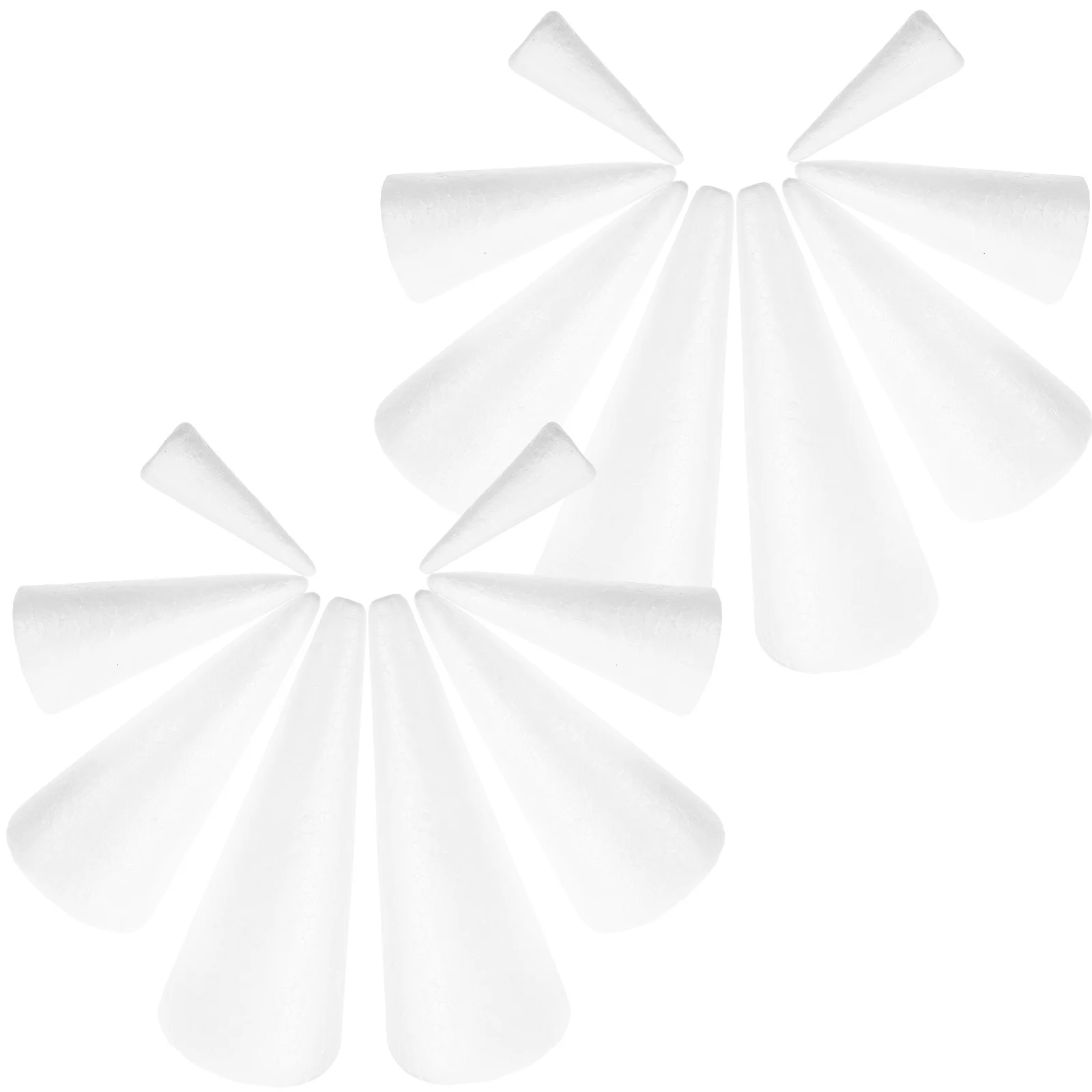 

16Pcs Christmas White Foam Cones DIY Painting Drawing Craft Supplies for Kindergarten Art Plaything White Cones