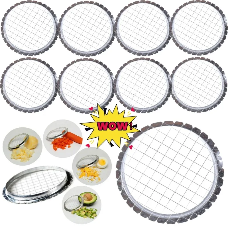 Stainless Steel Egg Slicer Cutter Mesh Grid Vegetable Fruit Chopper Salad Dessert Potato Cube Grid Cutting Kitchen