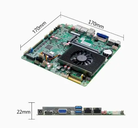 اللوحة الأم i7-7500u Mini-ITX 7th Core Intel CPU IPC SBC لوحة رئيسية رفيعة للغاية مدمجة مع 6COM 2LAN DC12V DDR4 8USB LVDS EDP