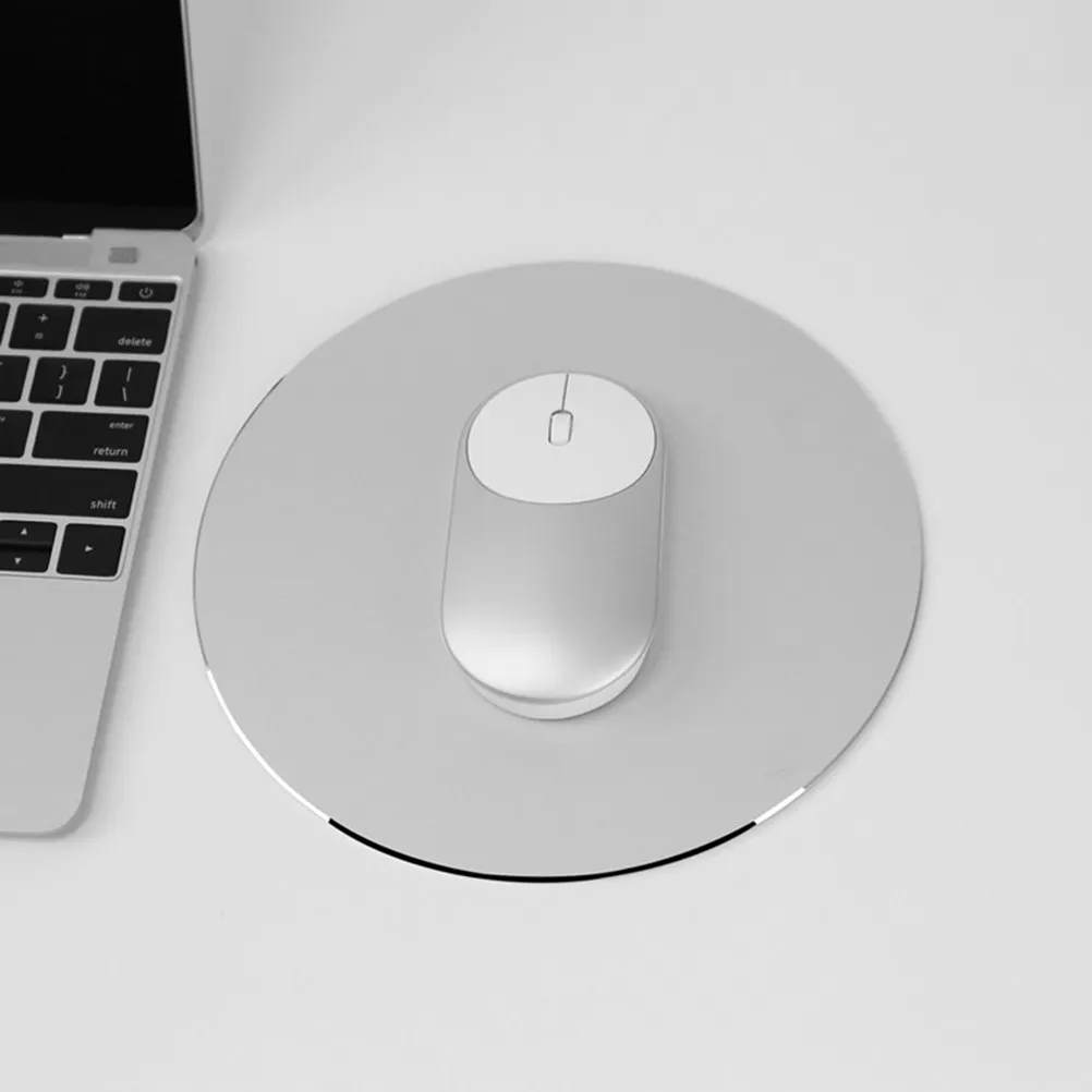 

2 шт. профессиональных круглых алюминиевых ковриков для мыши: элегантный металлический дизайн, устойчивое нескользящее основание, сверхпрочный игровой коврик для мыши, для офисного стола