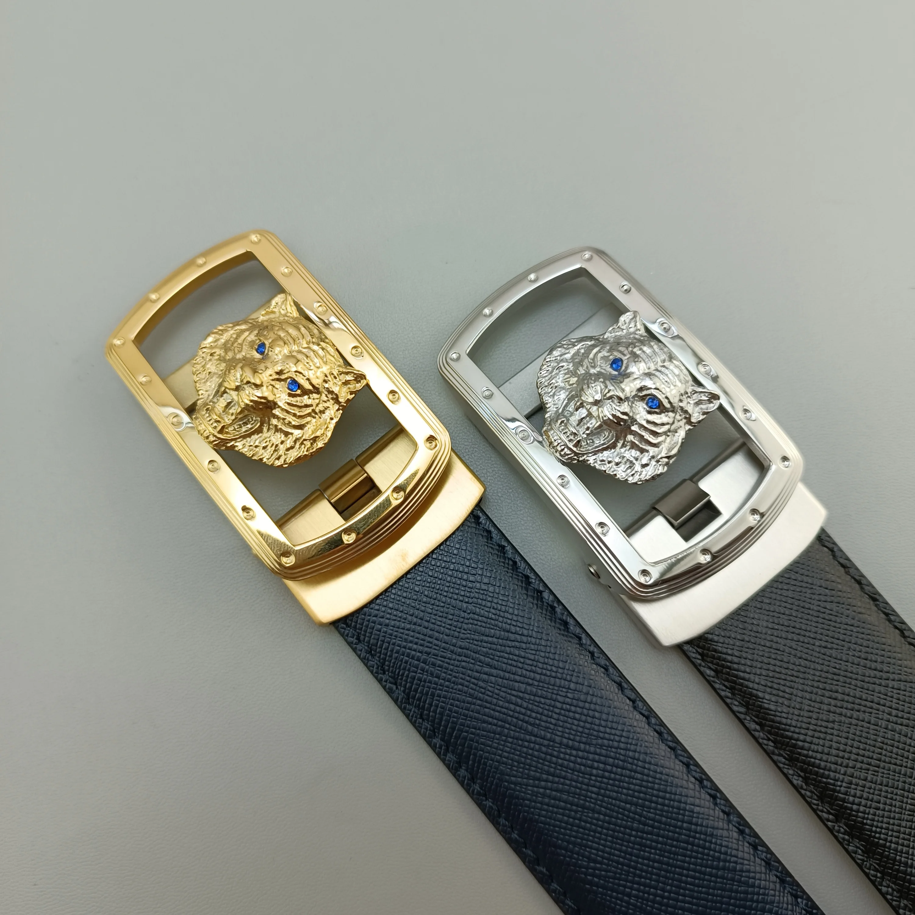 

Men's high-end boutique buckle 3.5cm belt, high-end luxury design, high-quality double-sided cow belt, unique, no back pocket, s