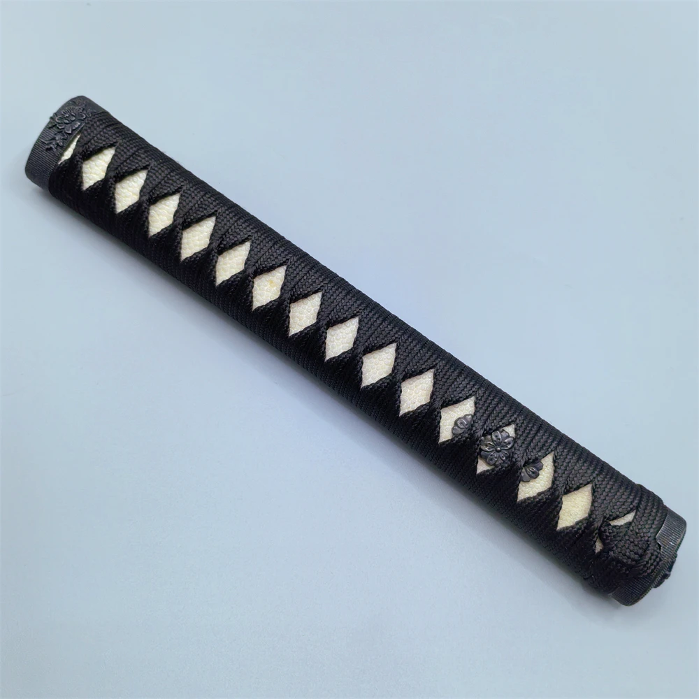 26cm*Real Rayskin Black Ito Handle Tsuka For Japan Samurai Katana/Wakizashi Sword Accessory Brass Habaki+Seppa Metal Fittings - view 5