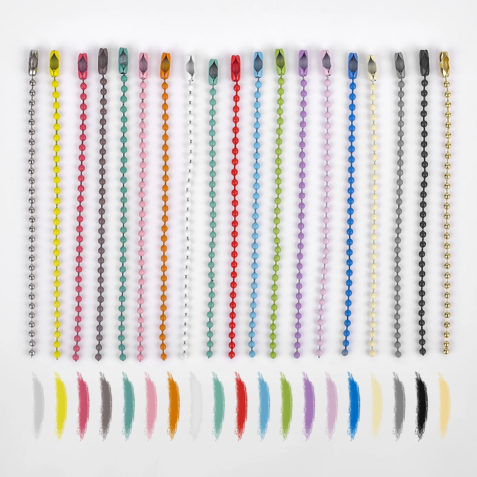 

20pcs Ball Bead Chains Fits Key Chain/Dolls/Label Hand Tag Connector For DIY Bracelet Jewelry Making Accessorise 12cm Long