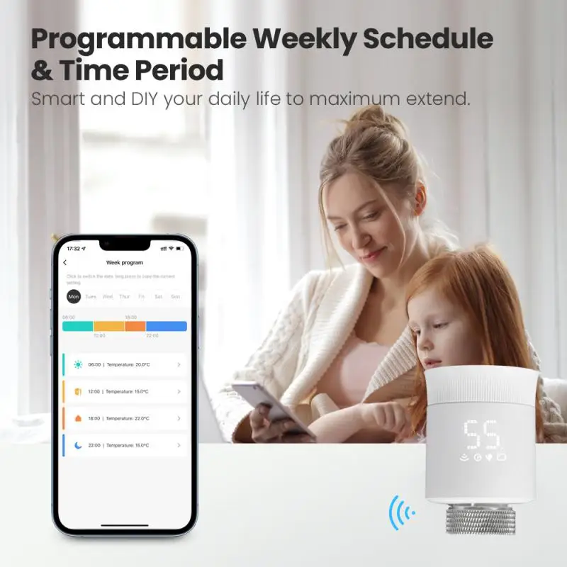 Tuya Zigbee Smart Home Heating Valve With Voice-Controlled App And Energy-Efficient Temperature Control Switch Smart Heating Va