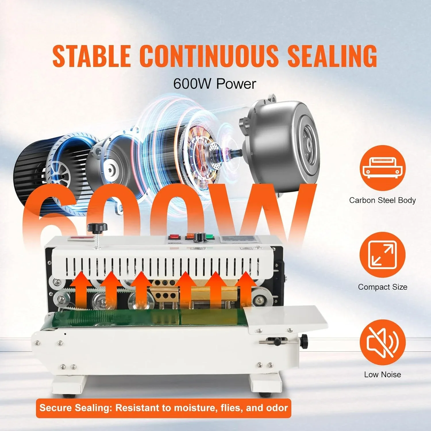 Machine de scellage de bande de sac continue Machine de scellage de bande FR900K avec scelleuse de sac horizontale de contrôle de température numérique.