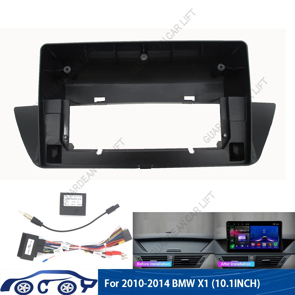 

10."Car Radio Fascia For BMW X1 E84 2010-2015 Video Panel Player Audio Dash 2 Din Frame Dashboard Mount Kit Cable Canbus Adapter