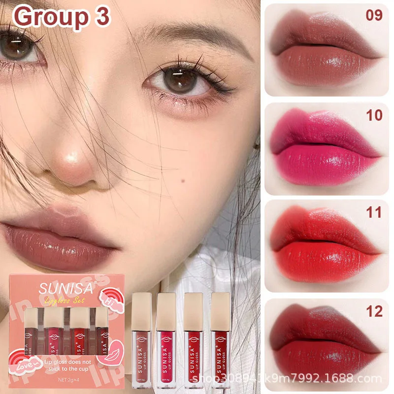 3 Pcs Matte Lipstick Lip Gloss Sets  Longlasting Red Nude Nude Liquid Lipsticks Non-stick Cup Lip Tint Makeup Pigment